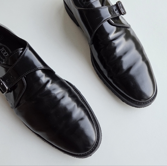 Tod\'s Men\'s Leather Single monk strap shoes Black Size 10 main image 6